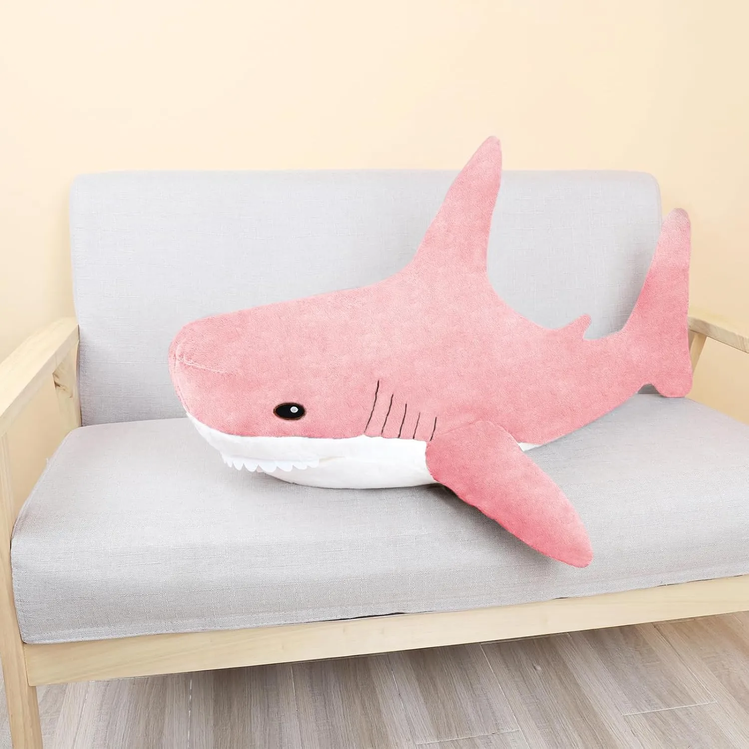 MUPI Shark Stuffed Animal Plush 31" Cute Shark Toy Plush Pillows Soft Cotton Sharks Plushies Ocean Sea Animal Doll Gifts for Boys Girls Kids Adults（Pink）