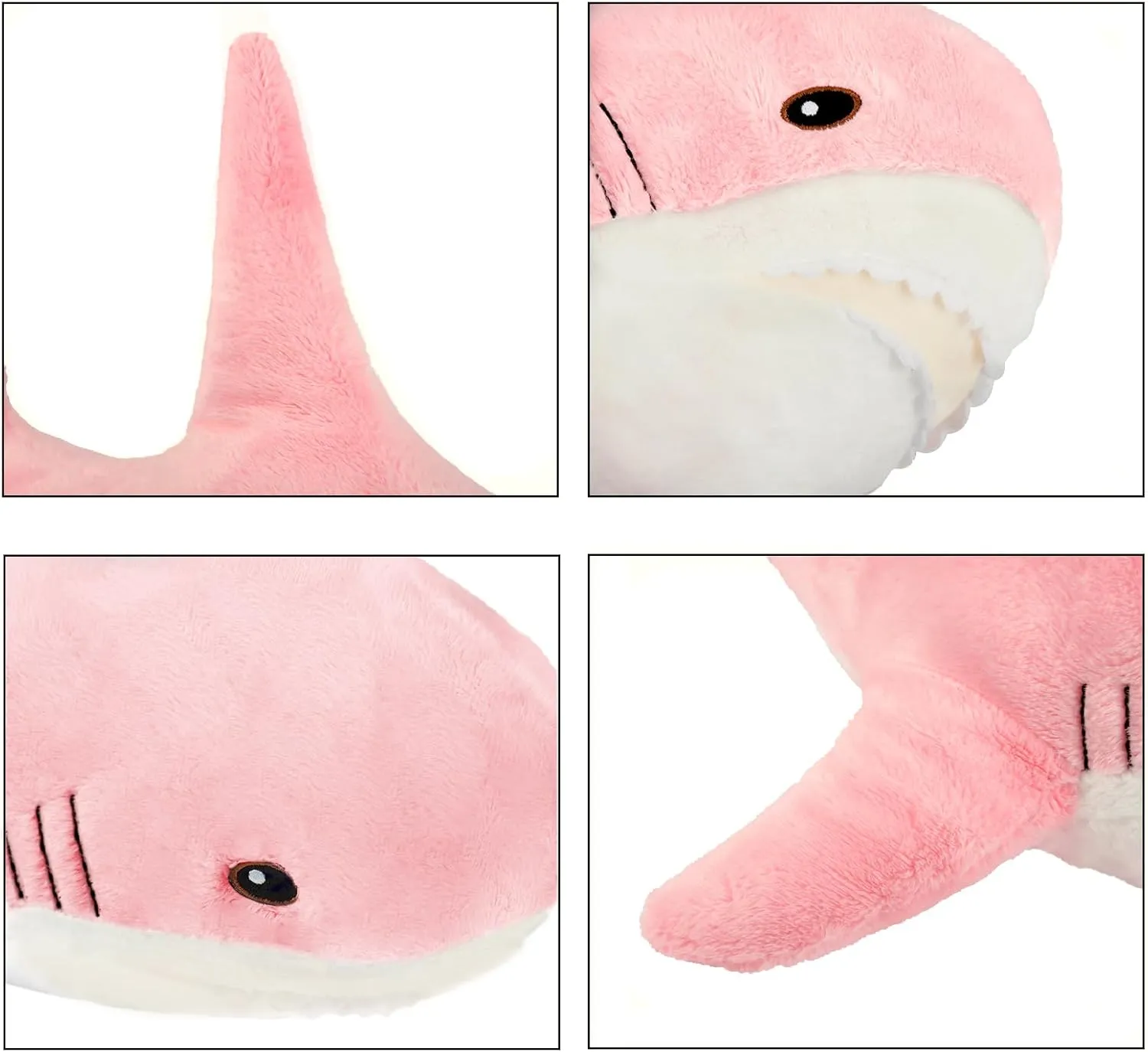 MUPI Shark Stuffed Animal Plush 31" Cute Shark Toy Plush Pillows Soft Cotton Sharks Plushies Ocean Sea Animal Doll Gifts for Boys Girls Kids Adults（Pink）