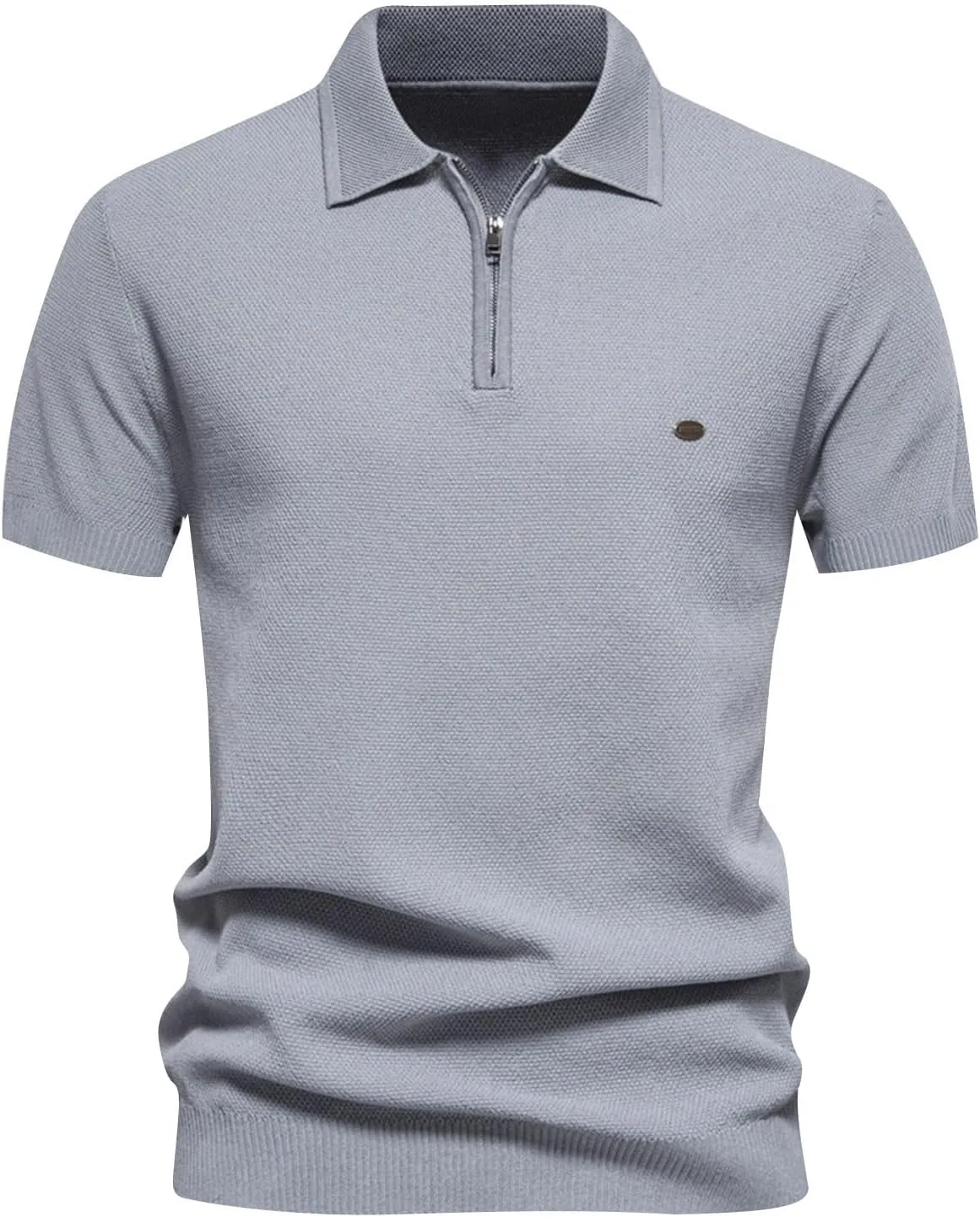 Muscularfit Henley Shirts for Men 2024 Summer Short Sleeve Knit Cotton Shirt Loose Fit Business Work Casual Pullover Shirts