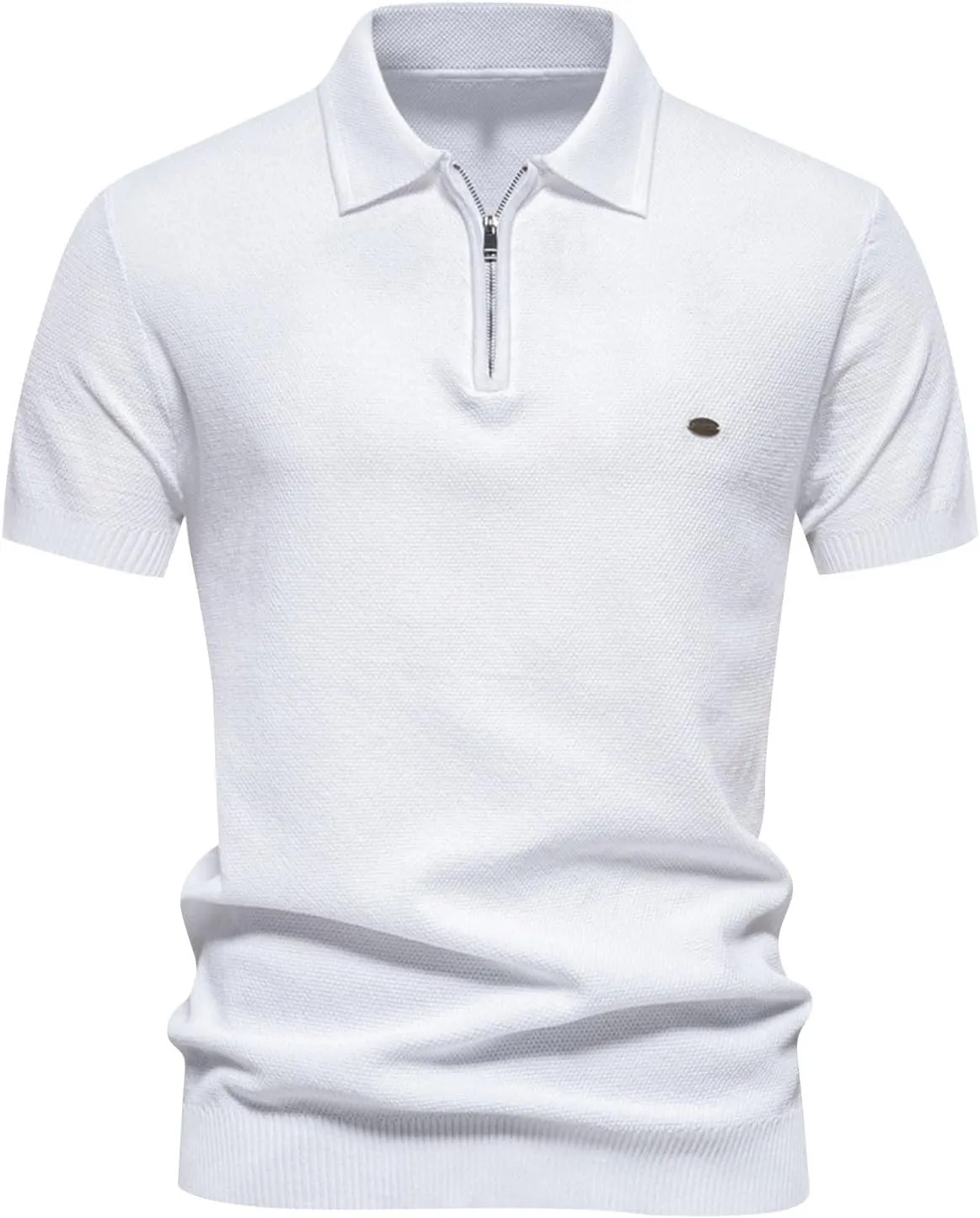 Muscularfit Henley Shirts for Men 2024 Summer Short Sleeve Knit Cotton Shirt Loose Fit Business Work Casual Pullover Shirts