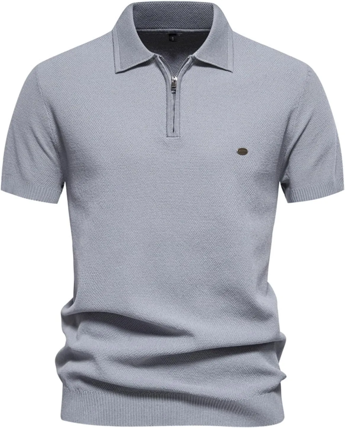 Muscularfit Henley Shirts for Men 2024 Summer Short Sleeve Knit Cotton Shirt Loose Fit Business Work Casual Pullover Shirts
