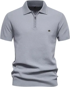 Muscularfit Henley Shirts for Men 2024 Summer Short Sleeve Knit Cotton Shirt Loose Fit Business Work Casual Pullover Shirts