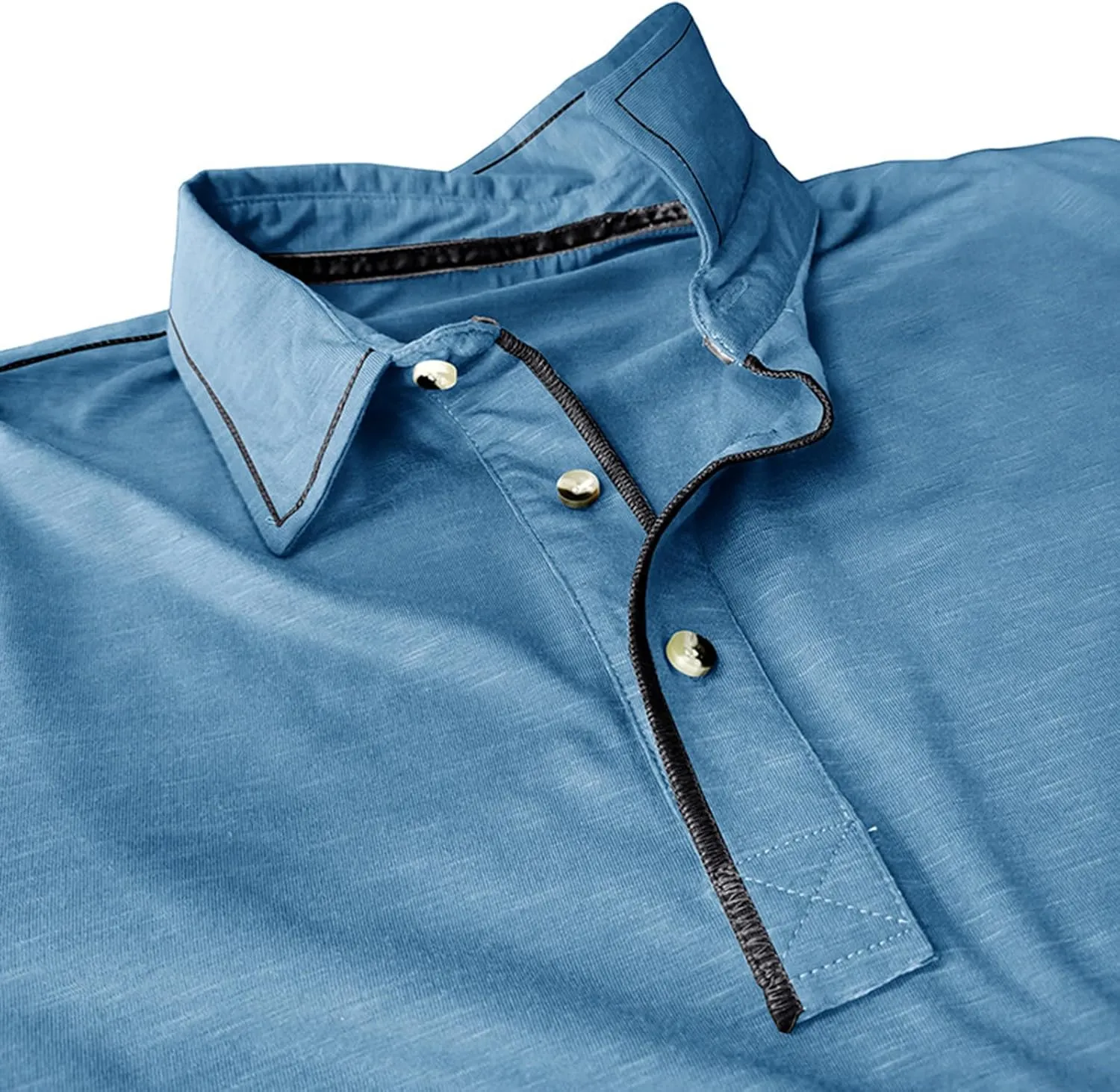 Muscularfit Long Sleeve Shirts for Men 2023 Fashion Solid Button Down Polo Shirts Casual Formal Work Collar Pullover T Shirt