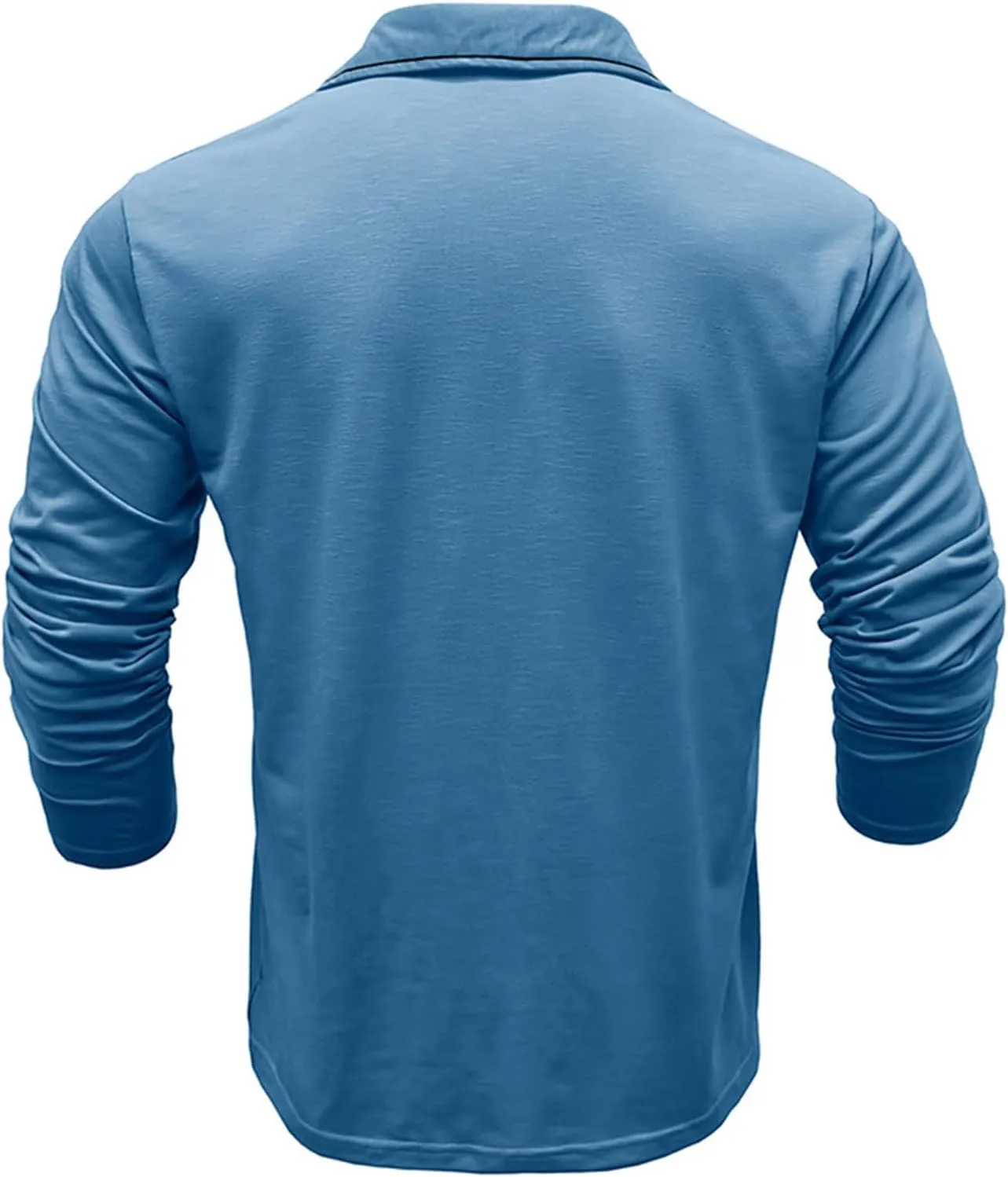 Muscularfit Long Sleeve Shirts for Men 2023 Fashion Solid Button Down Polo Shirts Casual Formal Work Collar Pullover T Shirt