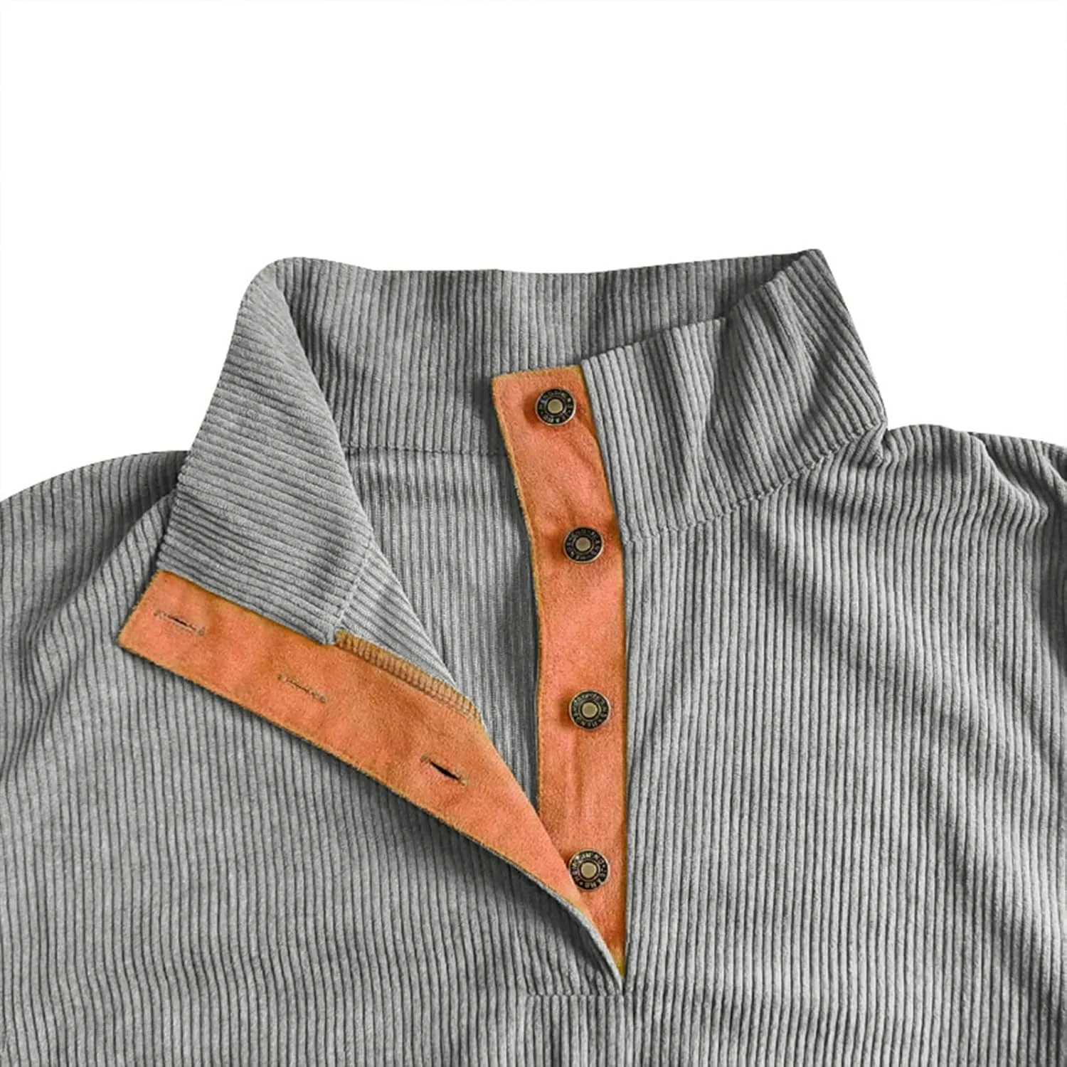 Muscularfit Long Sleeve Shirts for Men Lightweight Corduroy Button Down Sweatshirts Casual Loose Gym Athletic Pullover Blouse