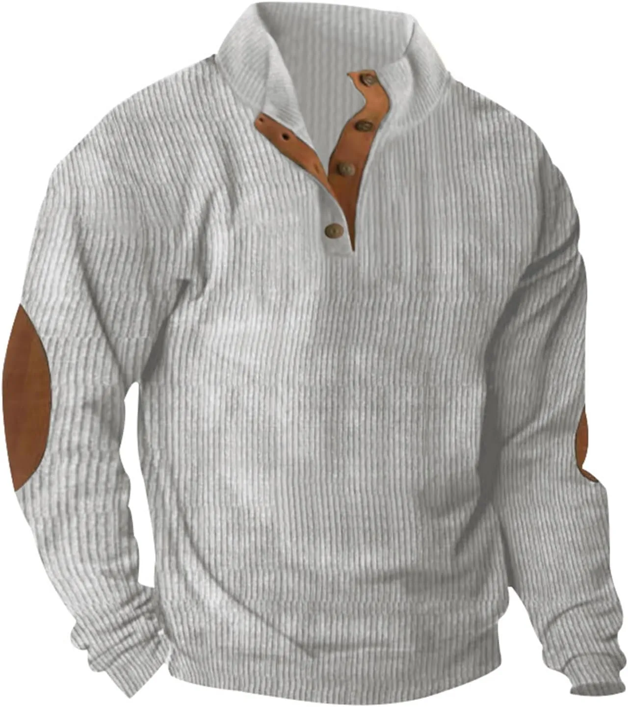 Muscularfit Long Sleeve Shirts for Men Lightweight Corduroy Button Down Sweatshirts Casual Loose Gym Athletic Pullover Blouse