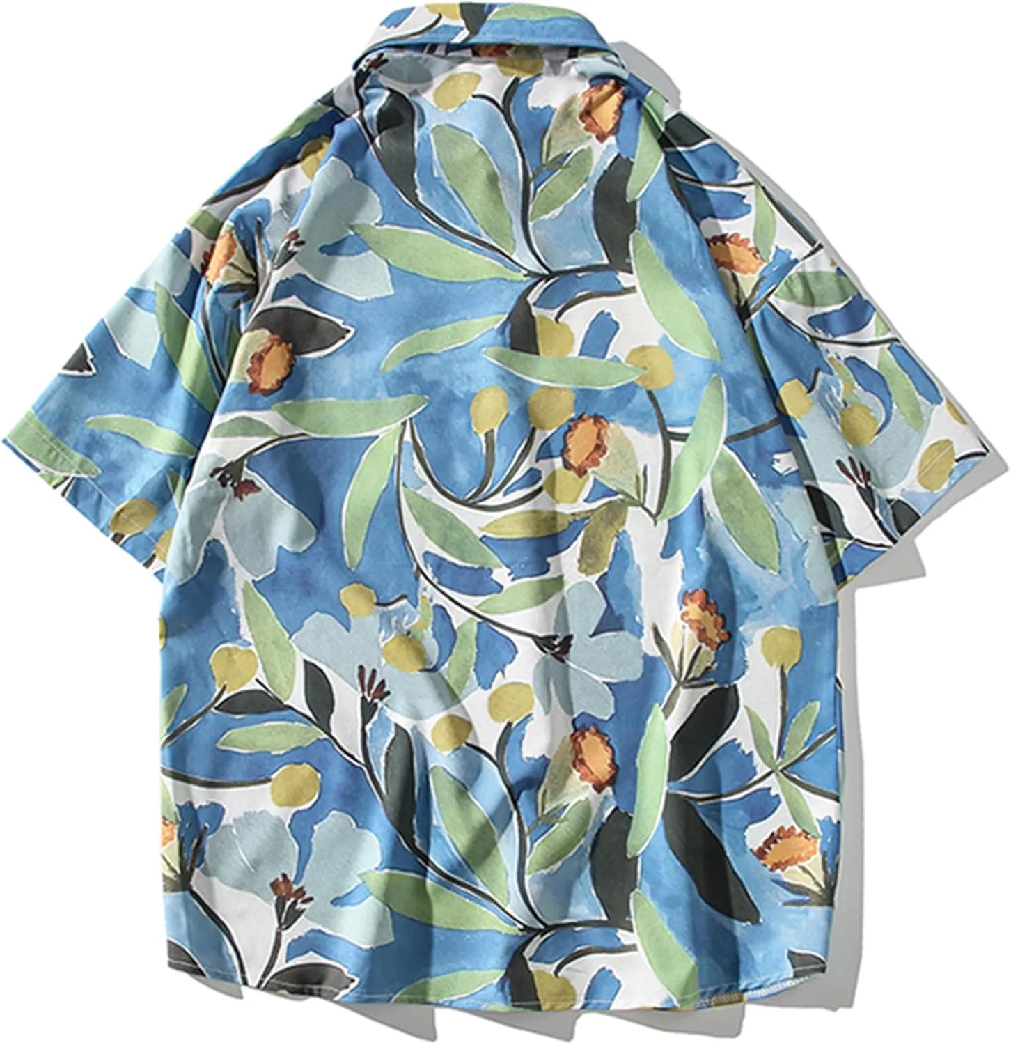 Muscularfit Mens Beach Shirts Casual Stylish Short Sleeve Floral Graphic Tee Shirt Summer Hawaiian Vacation Button Down Shirt