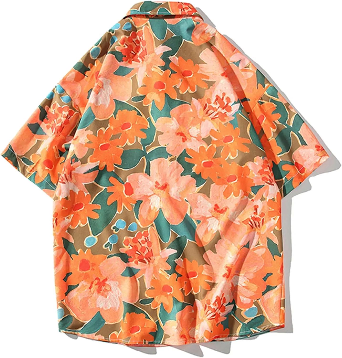 Muscularfit Mens Beach Shirts Casual Stylish Short Sleeve Floral Graphic Tee Shirt Summer Hawaiian Vacation Button Down Shirt