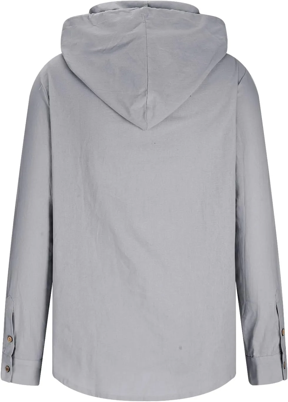 Muscularfit Men's Fashion Hoodies & Sweatshirts Drawstring Casual Long Sleeve Cotton Linen Shirts Fashion Button Down Hoodies