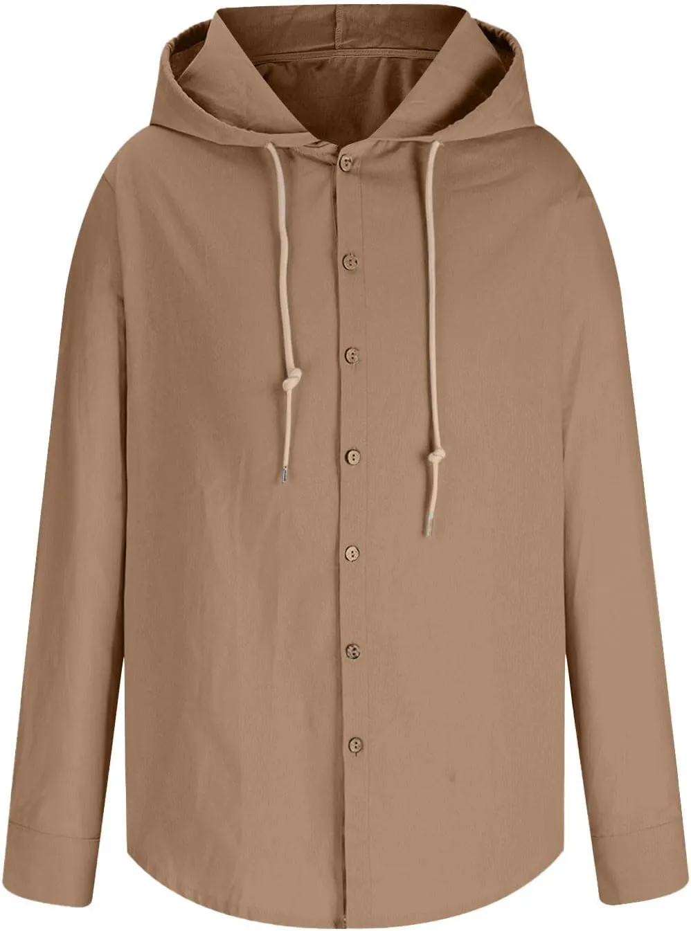Muscularfit Men's Fashion Hoodies & Sweatshirts Drawstring Casual Long Sleeve Cotton Linen Shirts Fashion Button Down Hoodies