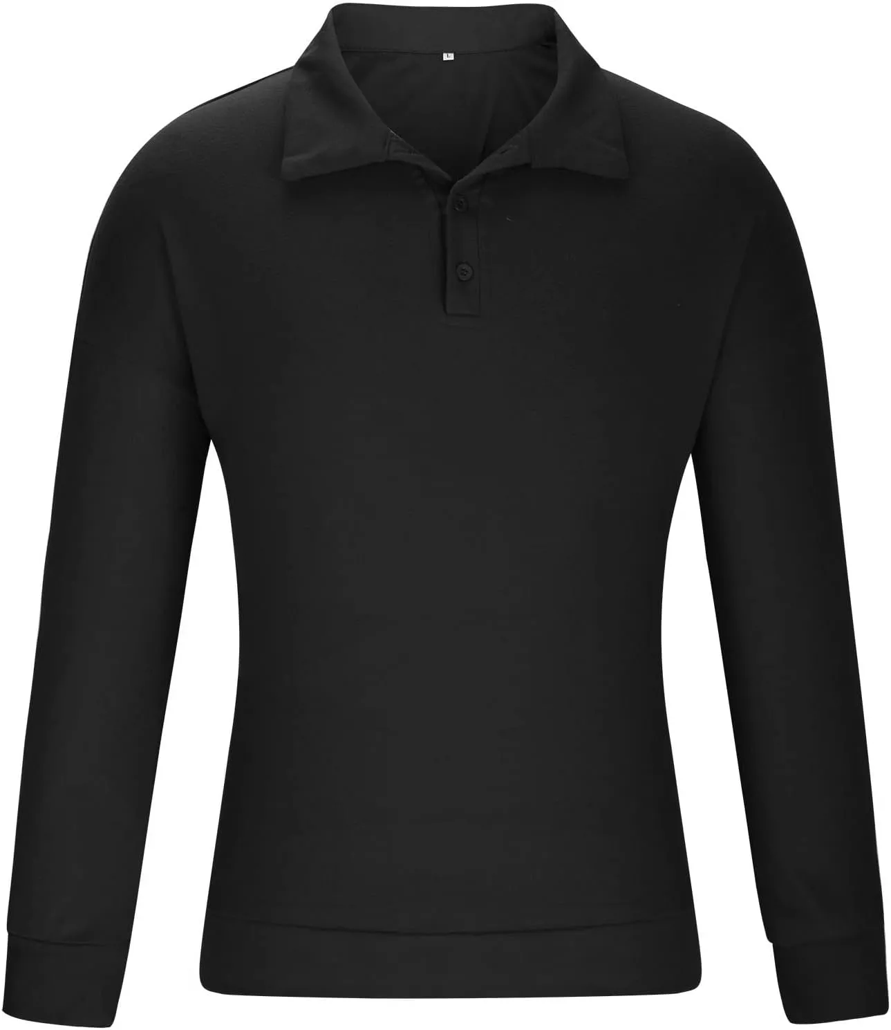 Muscularfit Mens Shirts Casual Long Sleeve Solid Button Down T-Shirts Lightweight Collar Polo Shirt Loose Pullover Henley Tee