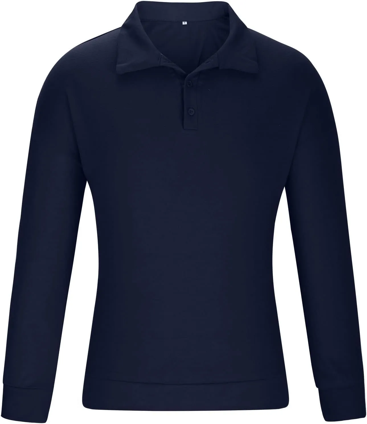 Muscularfit Mens Shirts Casual Long Sleeve Solid Button Down T-Shirts Lightweight Collar Polo Shirt Loose Pullover Henley Tee