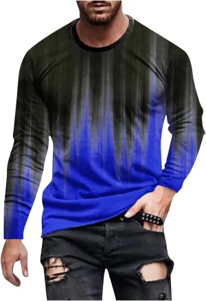 Muscularfit Mens Sweatshirt Causal Stylish Long Sleeve Contrast Color Crewneck Shirts Lightweight Gym Athletic Loose Pullover