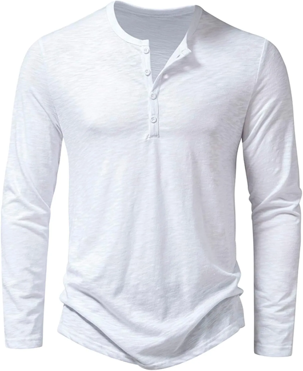 Muscularfit Mens Tshirts Long Sleeve Half Button Down Polo Shirt Casual Cotton Solid Work Henley Tees Shirt Trendy Clothes