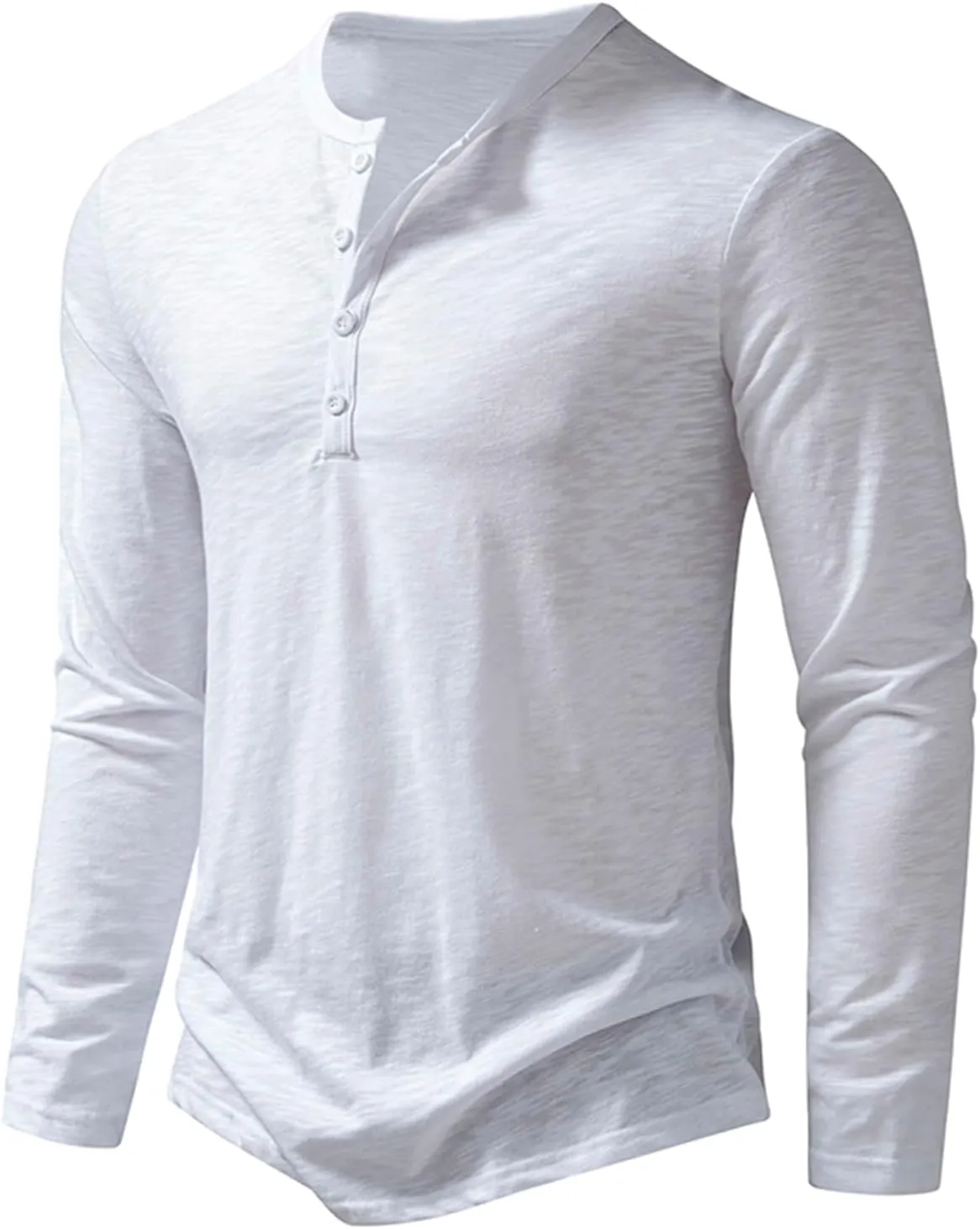Muscularfit Mens Tshirts Long Sleeve Half Button Down Polo Shirt Casual Cotton Solid Work Henley Tees Shirt Trendy Clothes