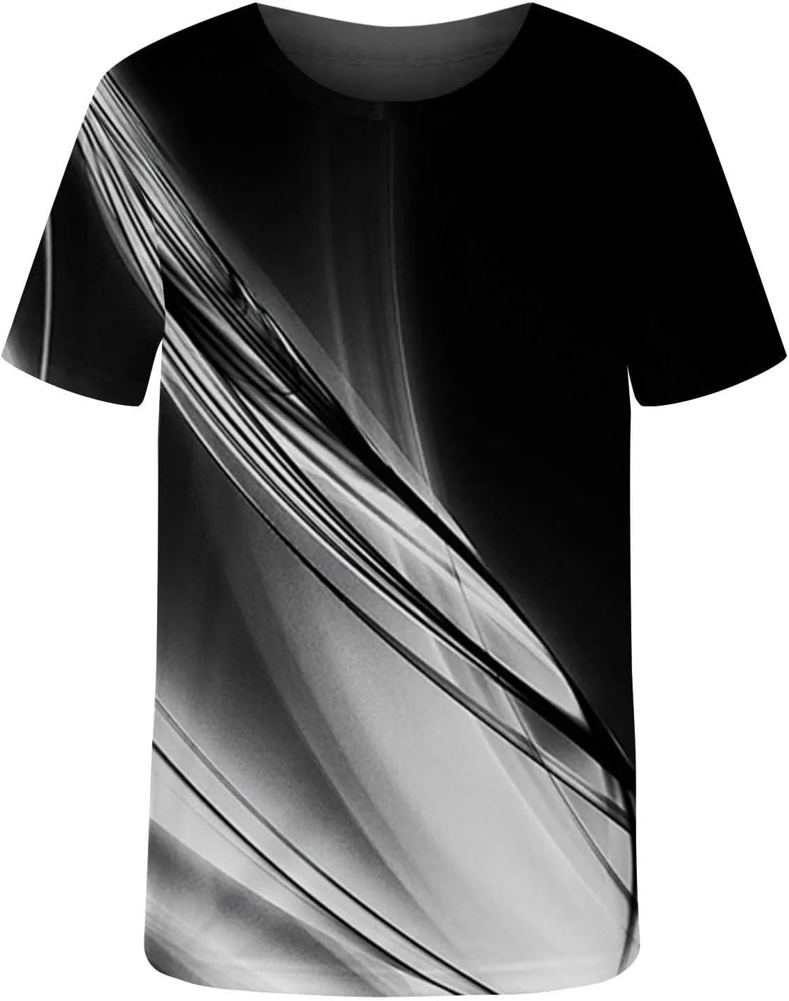Muscularfit Shirts for Men Graphic Tees 3D Beam Print Casual Short Sleeve Shirts Big and Tall Loose Pullover Trendy Clothes