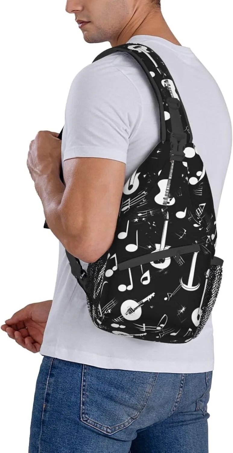 Music Symbols Love High Storage Capacity Chest Bag Diagonally Sling Backpack Crossbody Shoulder Bag For Men Women