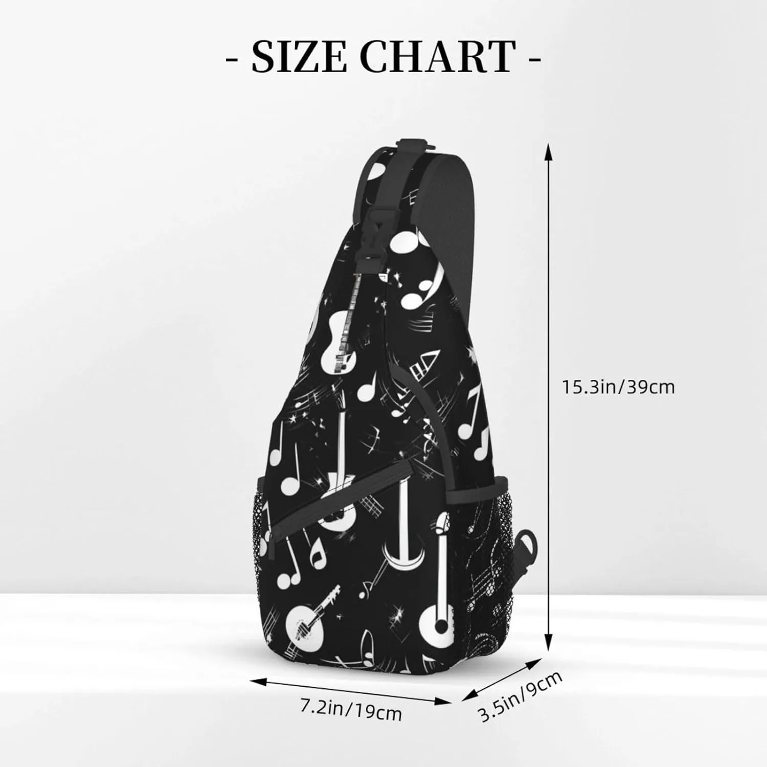 Music Symbols Love High Storage Capacity Chest Bag Diagonally Sling Backpack Crossbody Shoulder Bag For Men Women