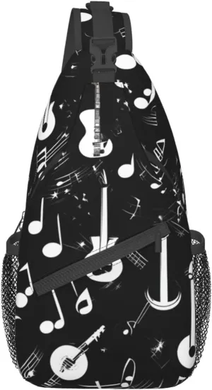 Music Symbols Love High Storage Capacity Chest Bag Diagonally Sling Backpack Crossbody Shoulder Bag For Men Women