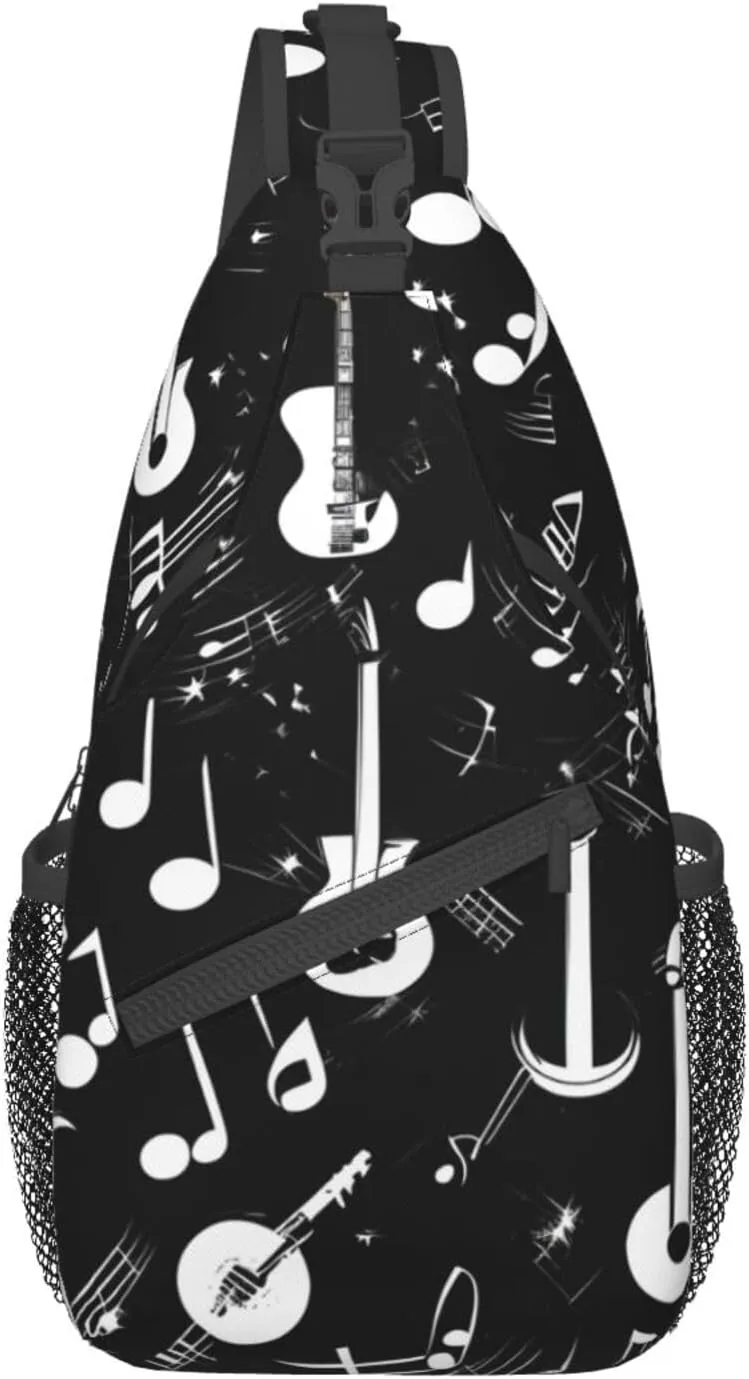 Music Symbols Love High Storage Capacity Chest Bag Diagonally Sling Backpack Crossbody Shoulder Bag For Men Women