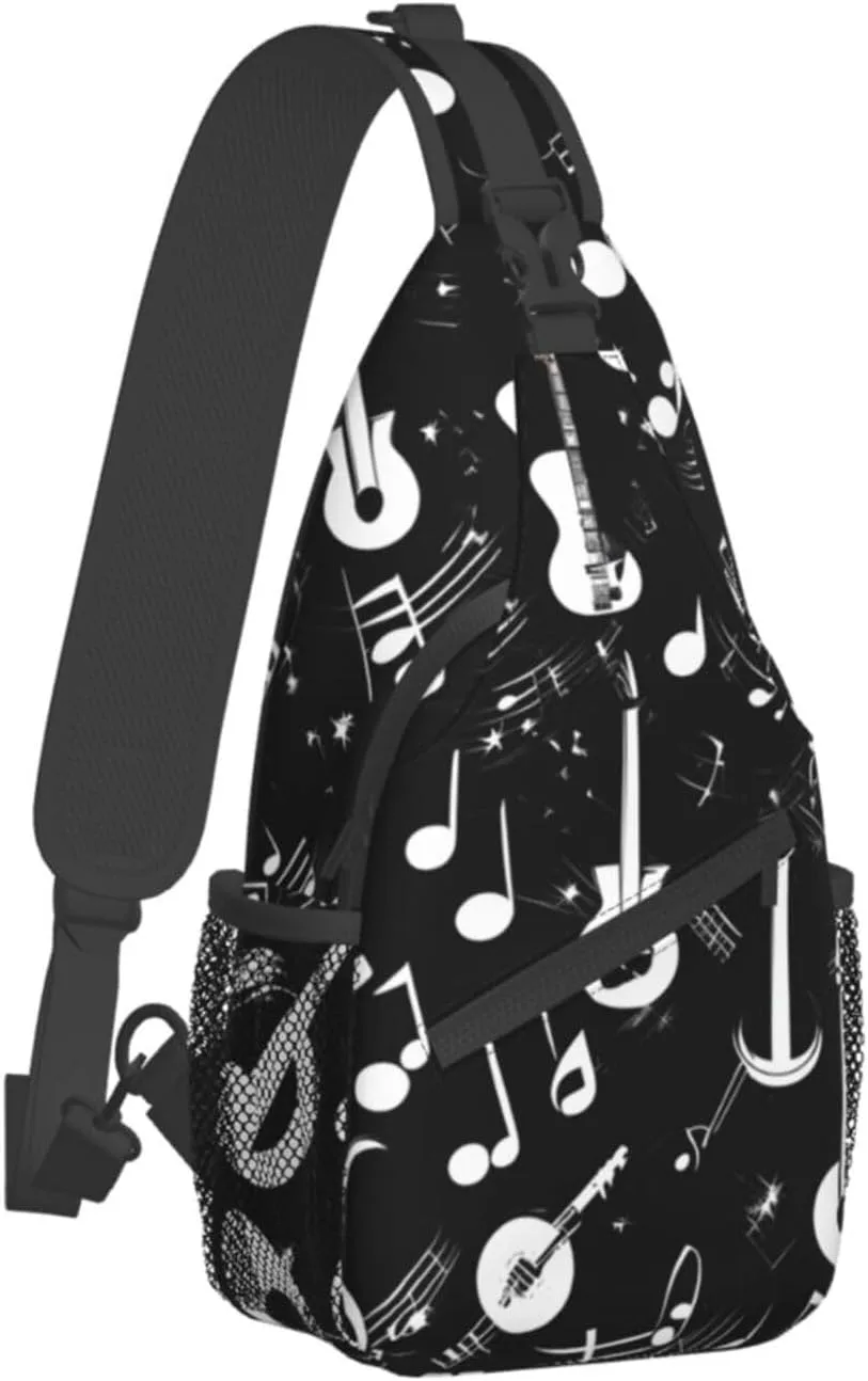 Music Symbols Love High Storage Capacity Chest Bag Diagonally Sling Backpack Crossbody Shoulder Bag For Men Women