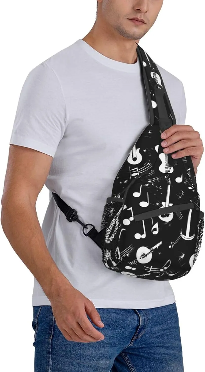 Music Symbols Love High Storage Capacity Chest Bag Diagonally Sling Backpack Crossbody Shoulder Bag For Men Women