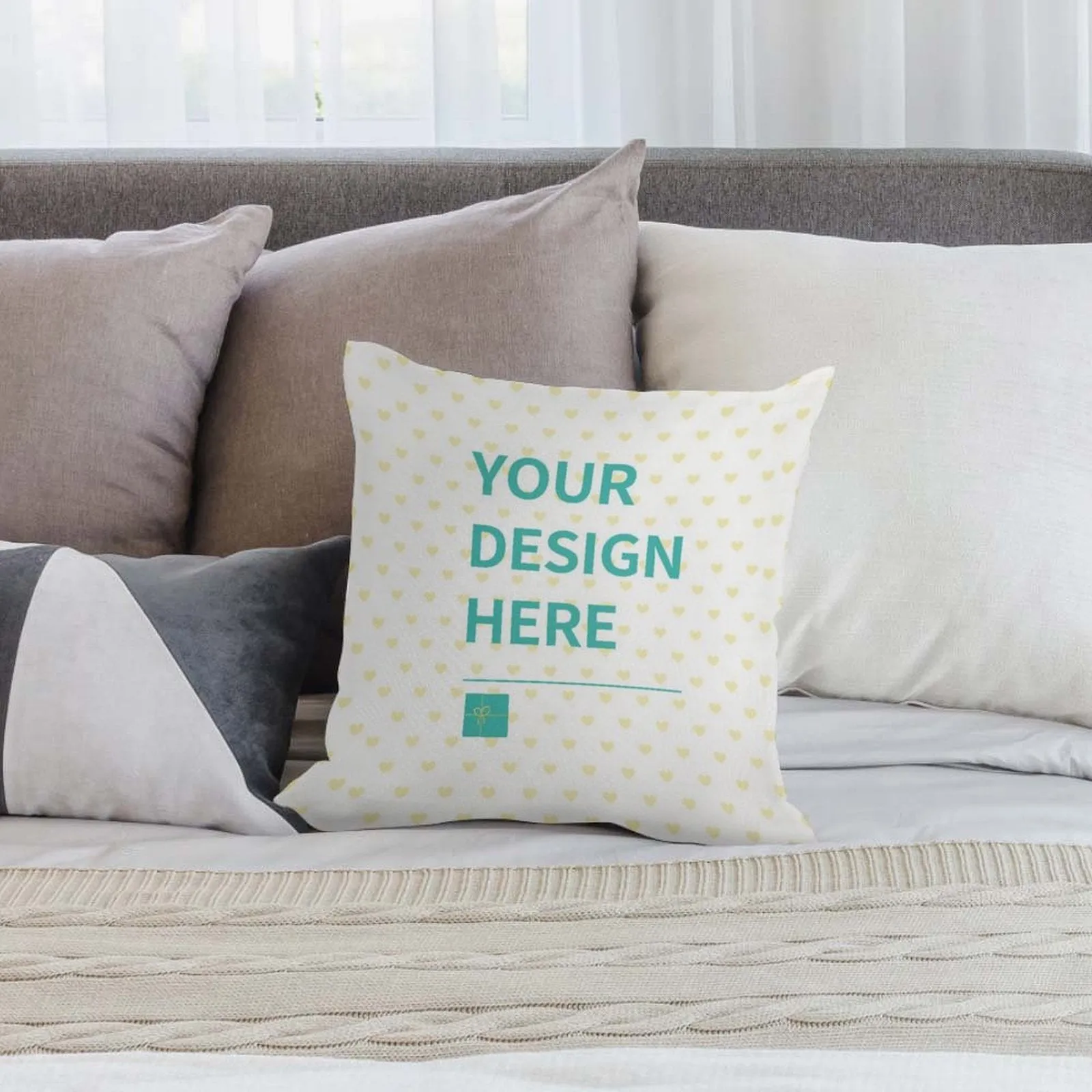 MyArtsyGift - Personalized Throw Pillow Covers Custom Square Pillow Case with Photo Text Image for Gifts