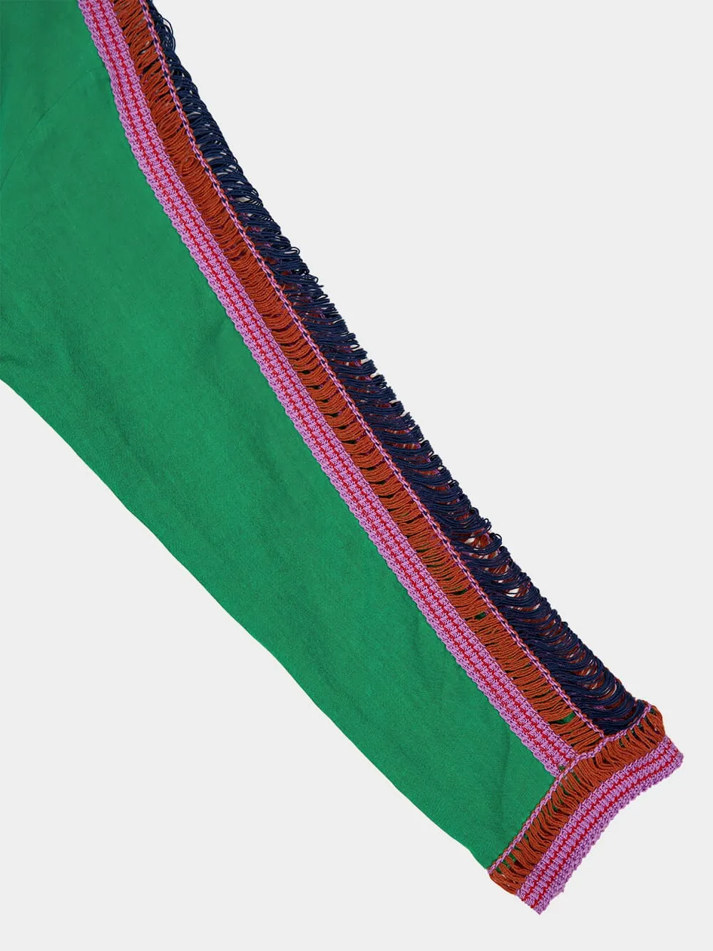 Myosolis Jolly Green Linen Top with Embroidered Patches