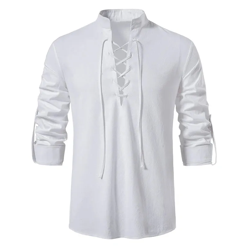 Naranjo Slanted Placket Linen Shirt