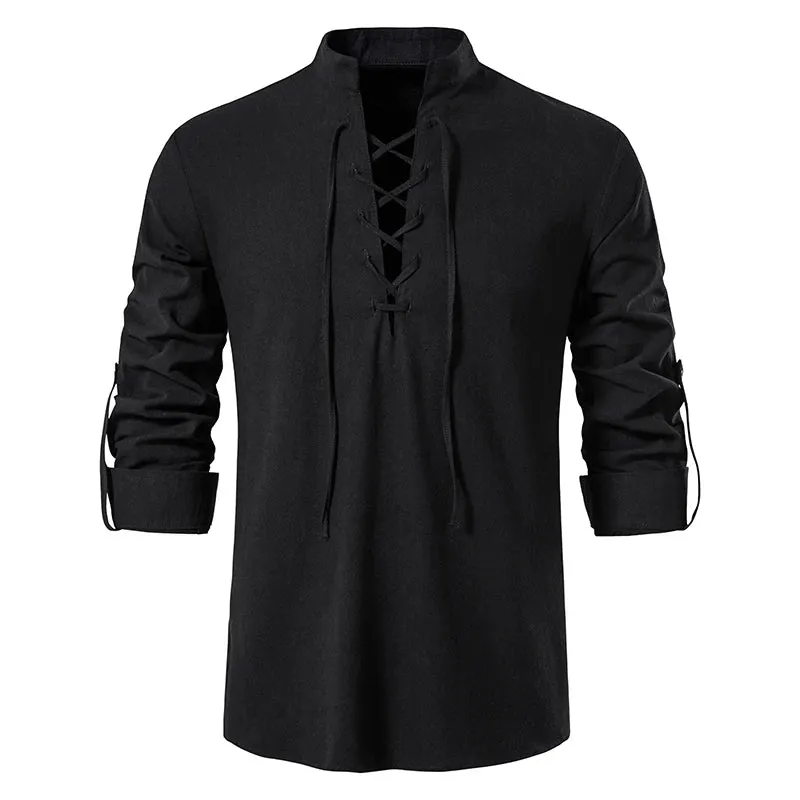 Naranjo Slanted Placket Linen Shirt