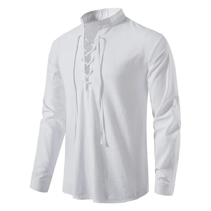 Naranjo Slanted Placket Linen Shirt