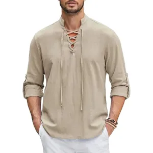 Naranjo Slanted Placket Linen Shirt