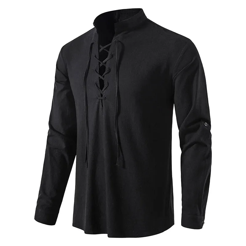 Naranjo Slanted Placket Linen Shirt