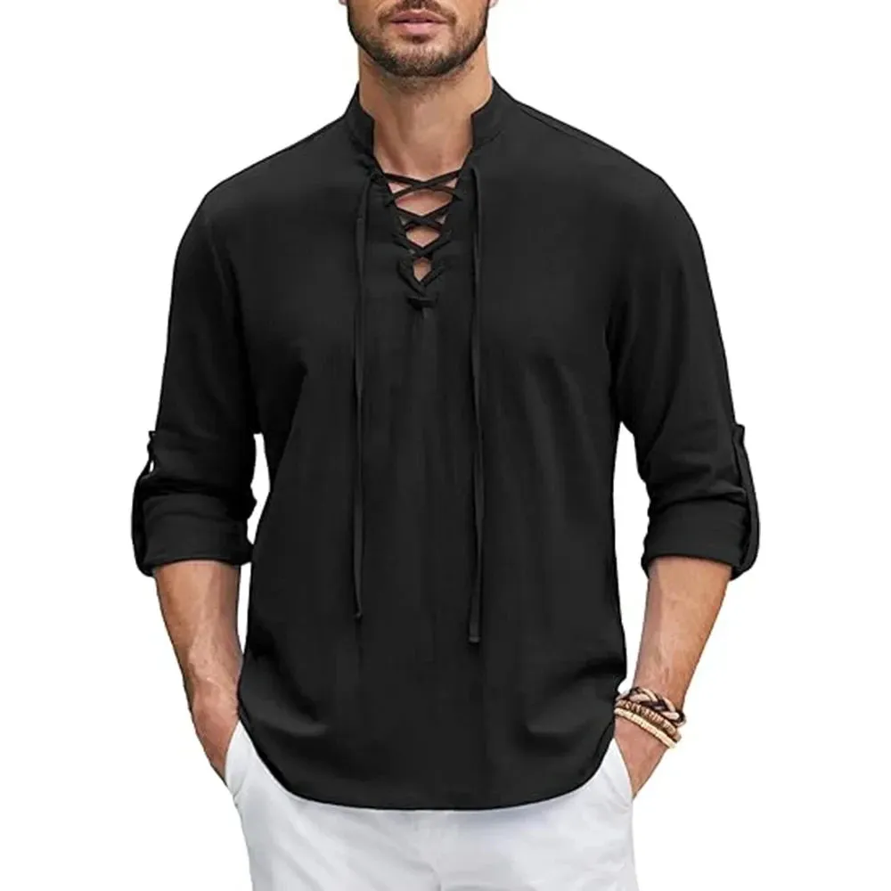 Naranjo Slanted Placket Linen Shirt