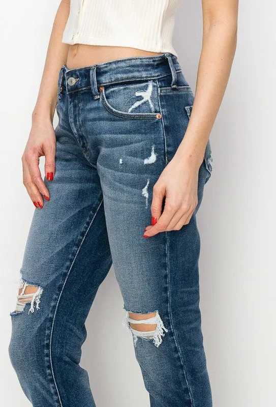 Natalia Mid Rise Boyfriend Jeans