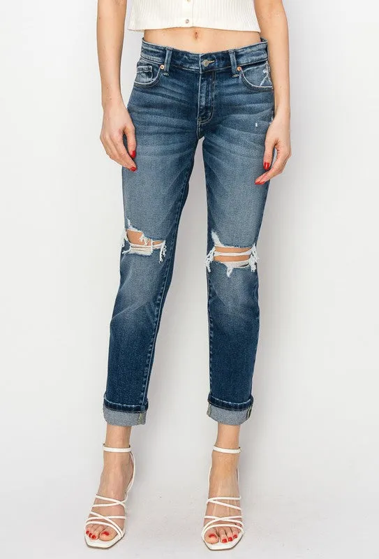 Natalia Mid Rise Boyfriend Jeans