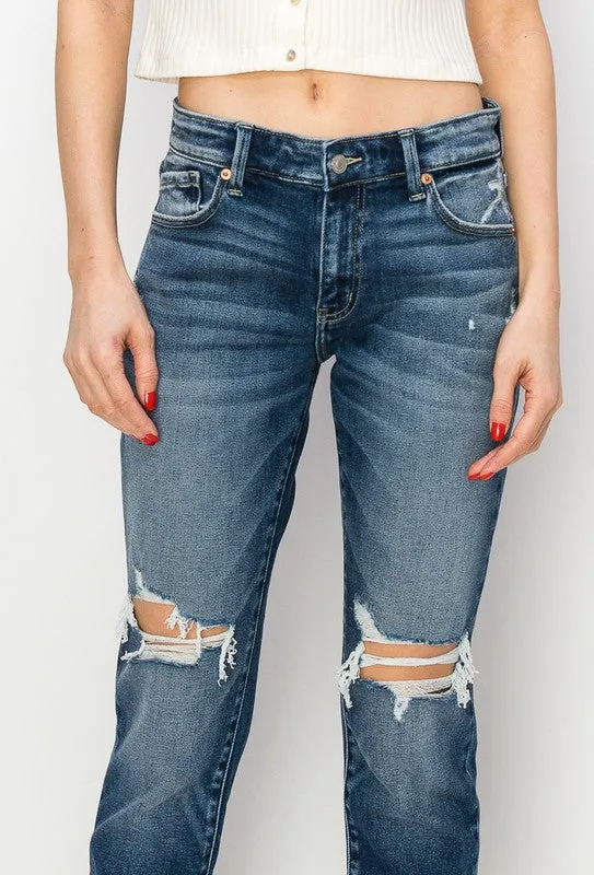 Natalia Mid Rise Boyfriend Jeans