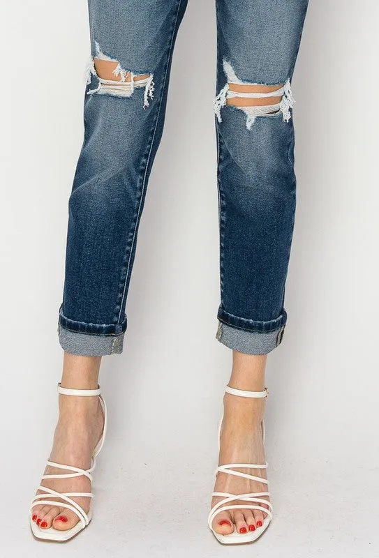 Natalia Mid Rise Boyfriend Jeans