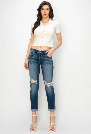 Natalia Mid Rise Boyfriend Jeans