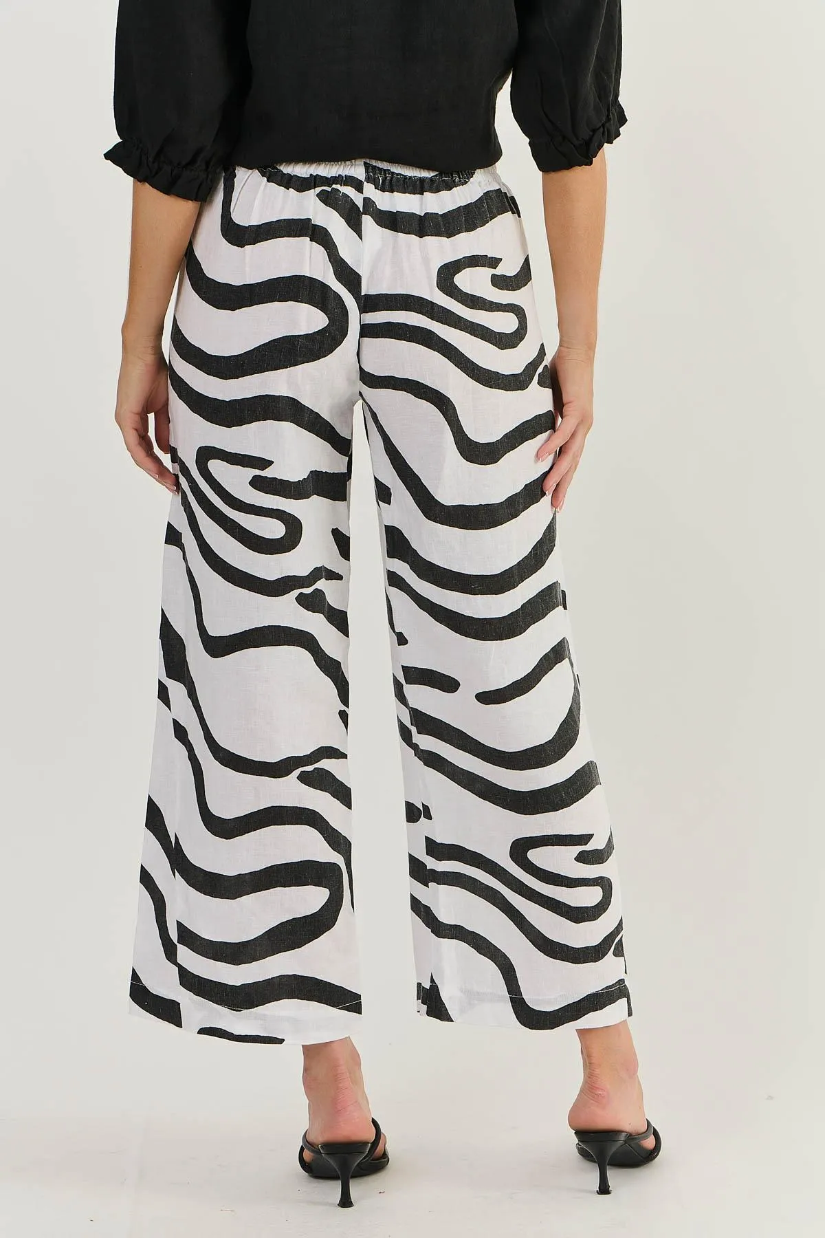 Naturals by O&J Linen Pants Black Ribbon