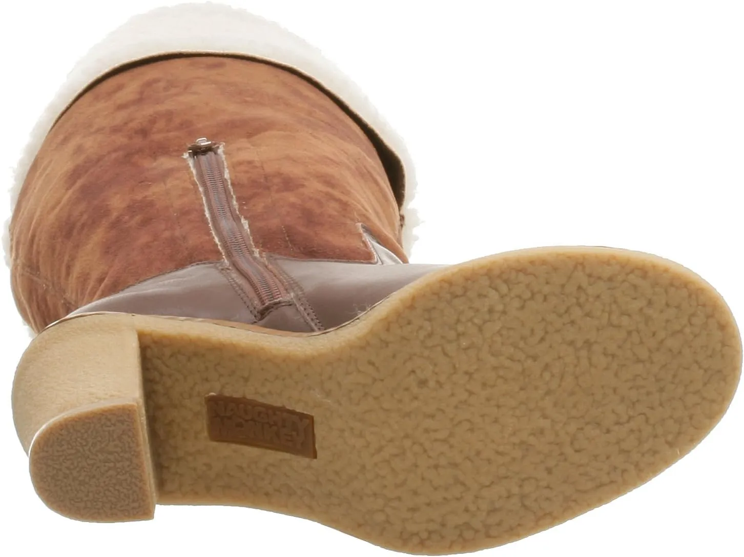 Naughty Monkey Women's Snug L Up Boot with Stacked Heel