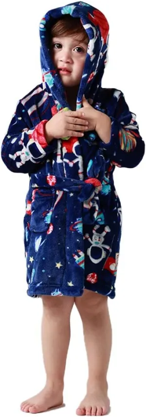NAVARCH Children's Robe,Boys and Girls Soft Comfortable Flannel Hoodie Sleepwear 1-7 Years