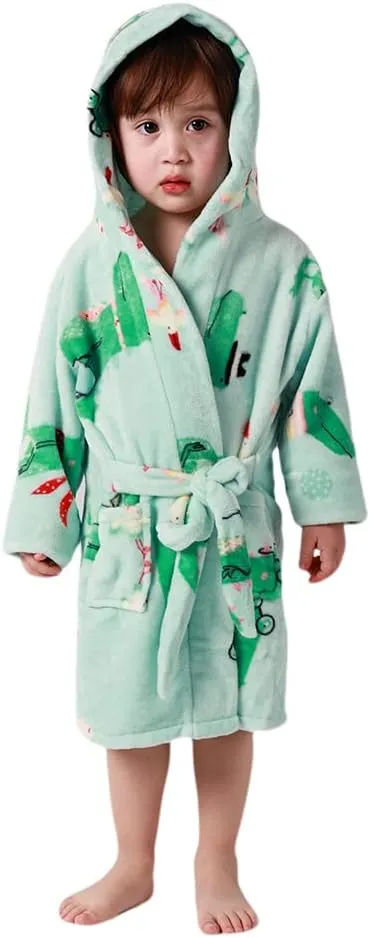NAVARCH Children's Robe,Boys and Girls Soft Comfortable Flannel Hoodie Sleepwear 1-7 Years