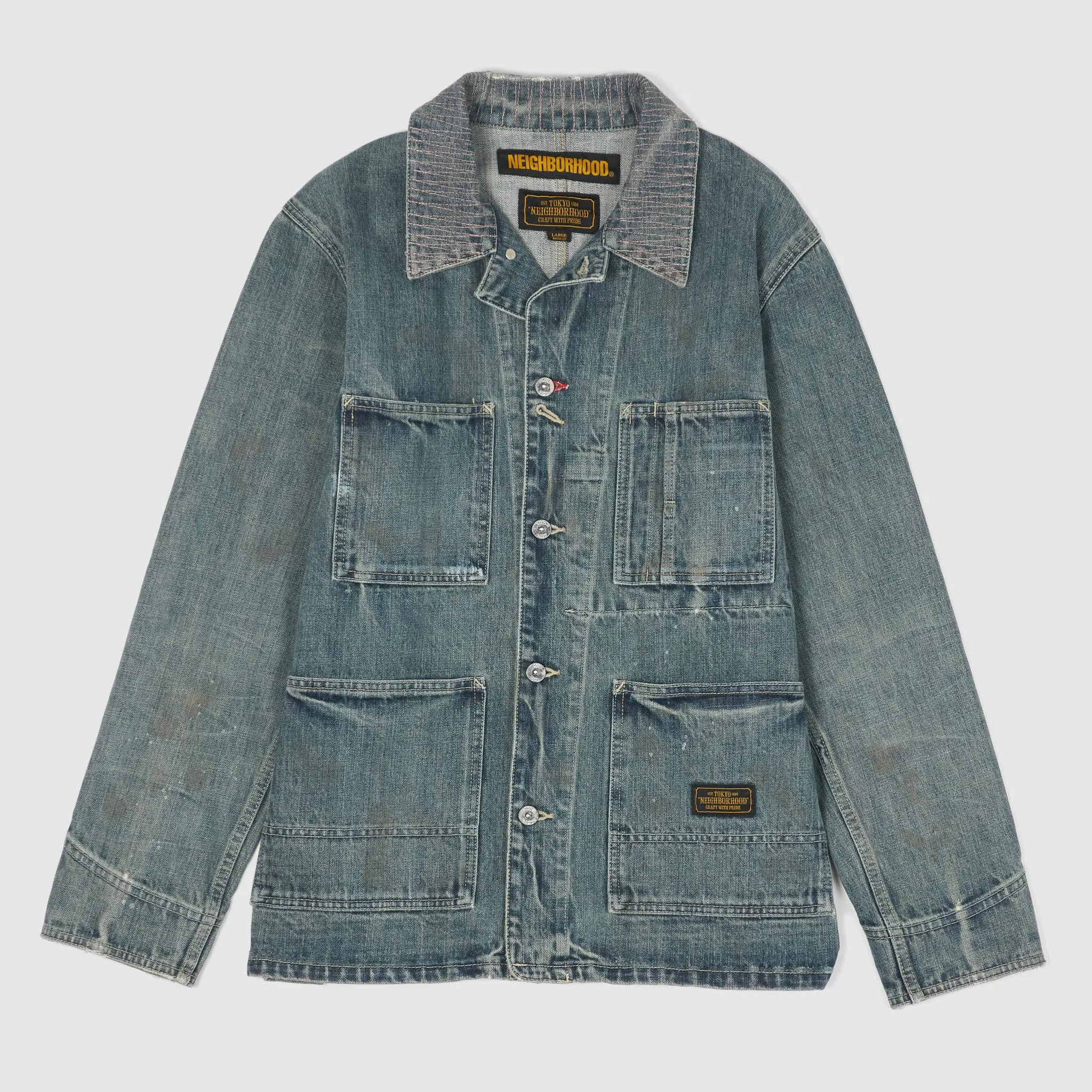 Neighborhood Coverall Distressed Work-Jacket