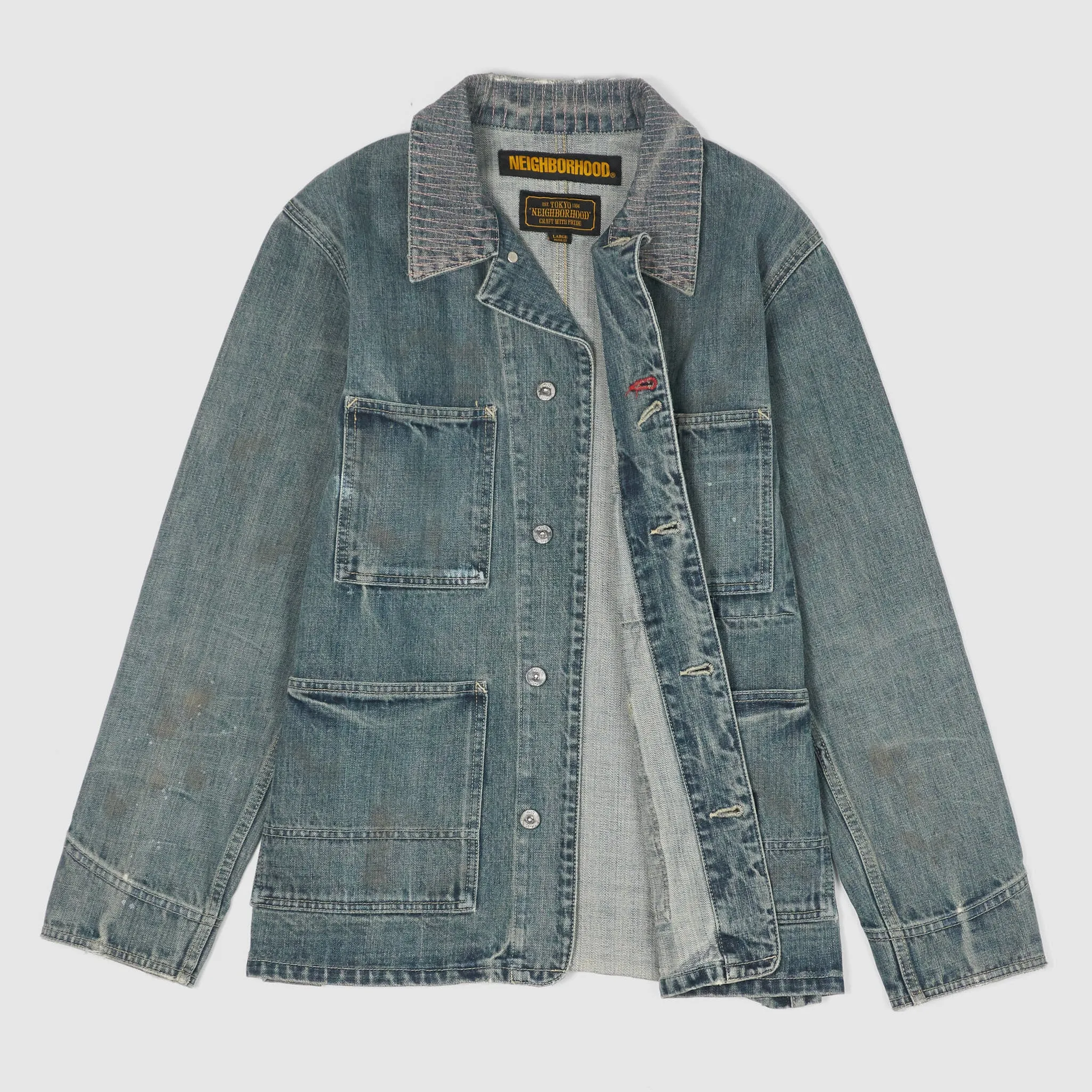 Neighborhood Coverall Distressed Work-Jacket