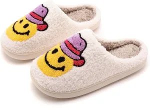 NEVEROLD Fun Cute Trendy Colorful Cartoon Illustrated Cozy Fluffy Plush Fur Slip On Cushion House Slippers for Women, Men, Girls, and Boys