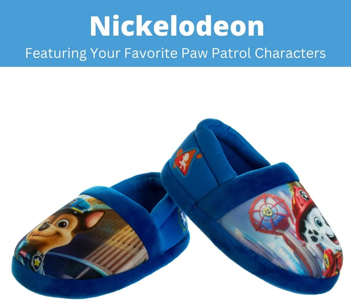 Nickelodeon Paw Patrol and SpongeBob Squarepants Slippers - Sponge Bob Chase Marshall Slipper Sandals - Plush Lightweight Warm indoor Comfort Soft Aline House Sandal (Toddler/Little Kid/Big Kid)