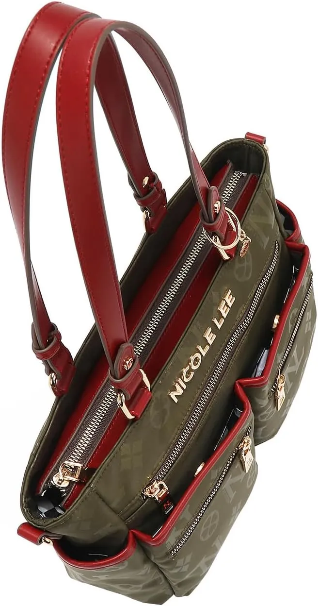 Nicole Lee Tote Bag, Multiple Pockets, Adjustable Strap Included