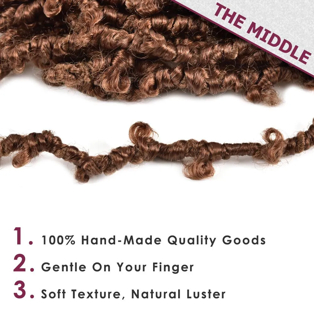 Niseyo 6 Packs Butterfly Locs Crochet Hair 12 Inch color 30 Pre Looped Distressed Locs Crochet Braids (30#)