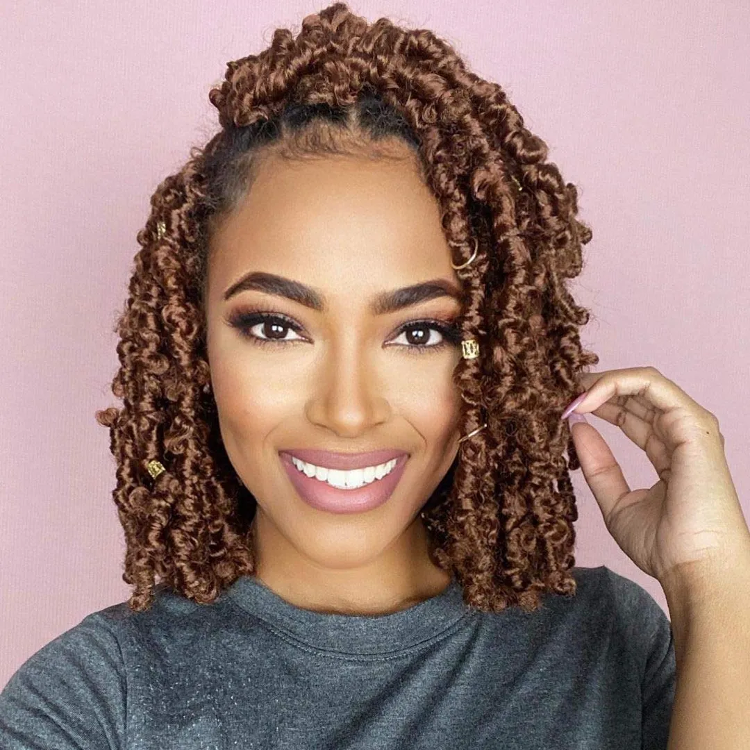 Niseyo 6 Packs Butterfly Locs Crochet Hair 12 Inch color 30 Pre Looped Distressed Locs Crochet Braids (30#)